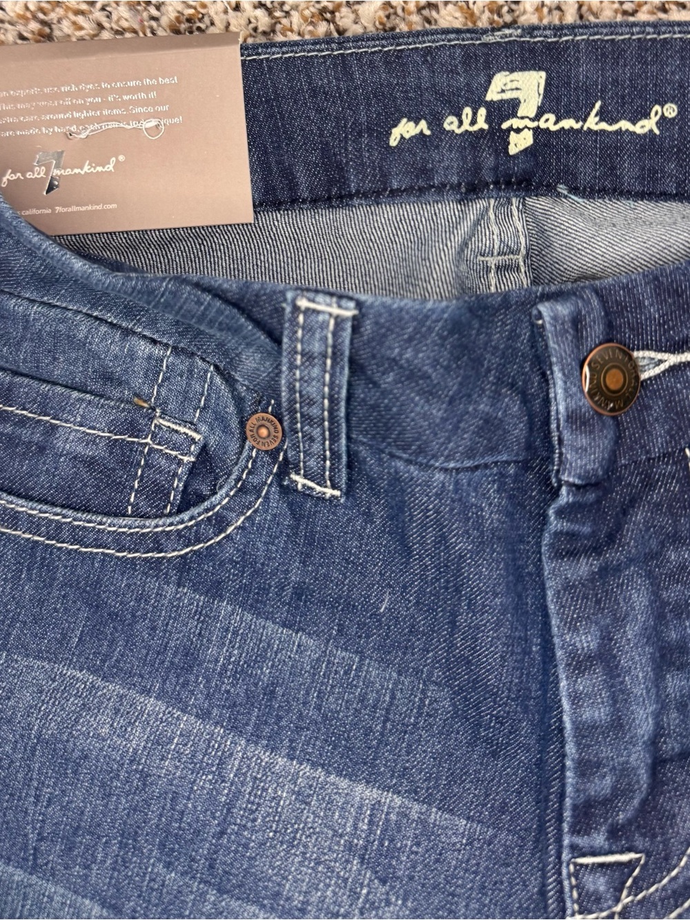 NWT 7 For All Mankind Standard Straight Leg Jeans Women 26 Dark Wash - Picture 4 of 8